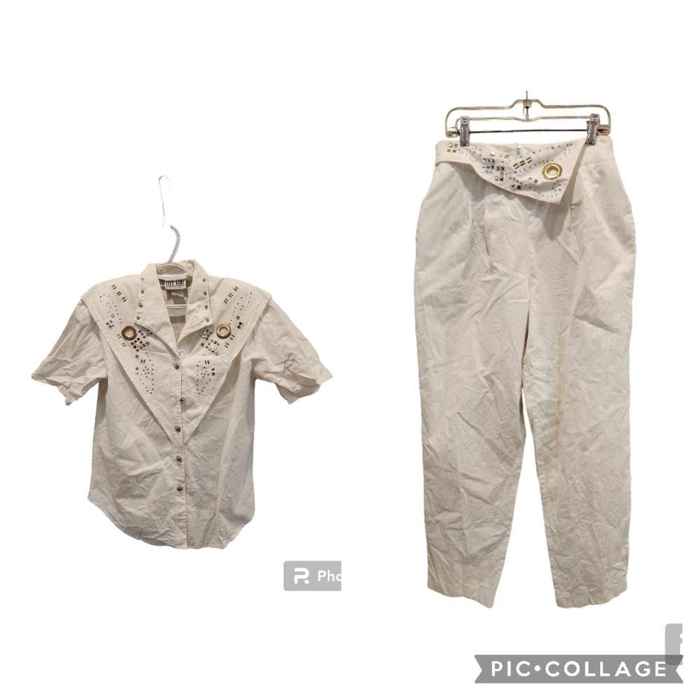 Rhinestones and Studs City Girl Top and Pants Set